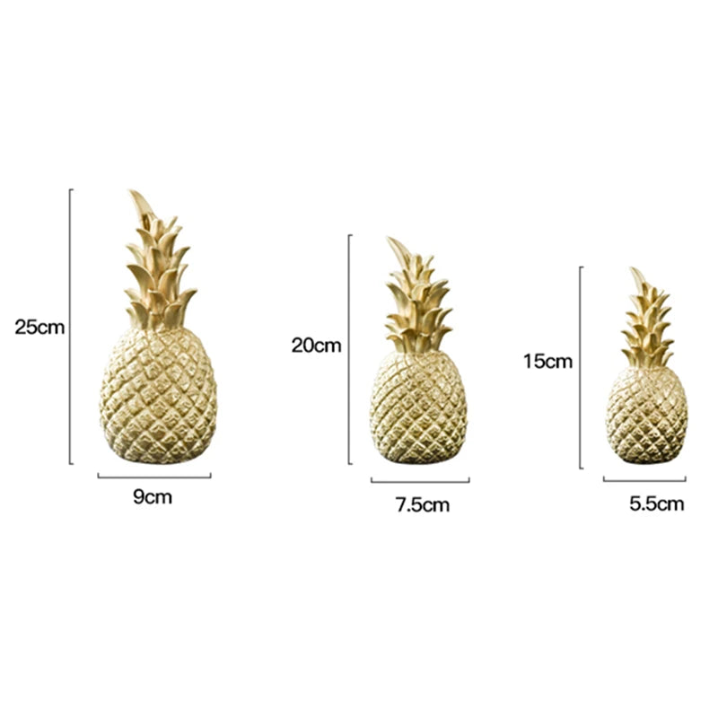 Vilead Resin Pineapple Miniatures Figurines Interior Living Room Gold Black White Fruit Model Crafts for Home House Decoration