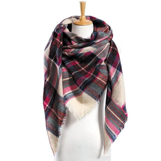 Winter Scarf Women Plaid Scarf Warm Designer Triangle Cashmere Shawls Women's Scarves Dropshipping VS051