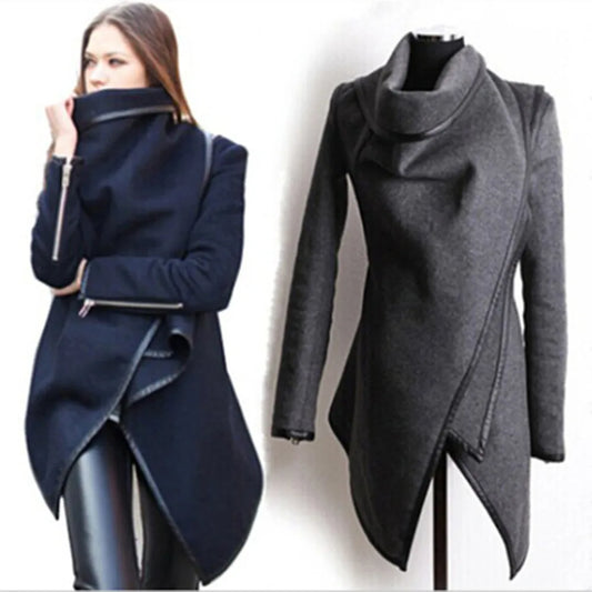 MwWiiWwM 2022 New Fashion Women Wool Winter Coat Woollen Long Sleeve Overcoat Trench Coat Woman's Clothing Multi Size