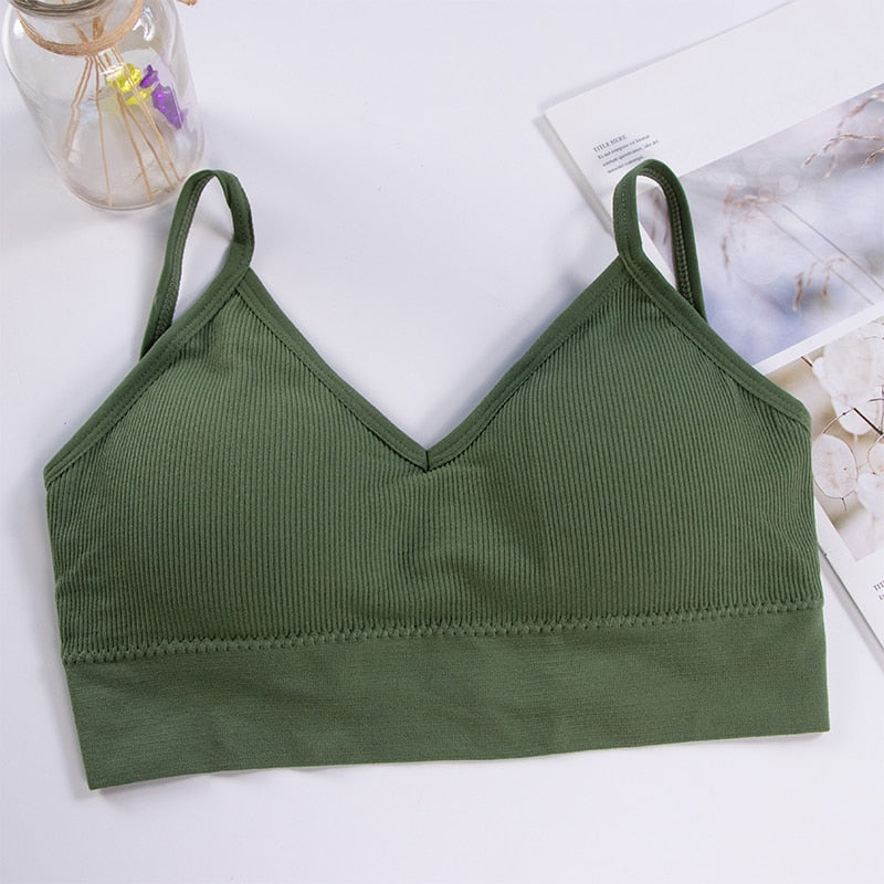 Seamless Vest Bra Tops Slim New Crop Top Without Steel Ring Ladies Slim Vest Top Comfortable Underwear