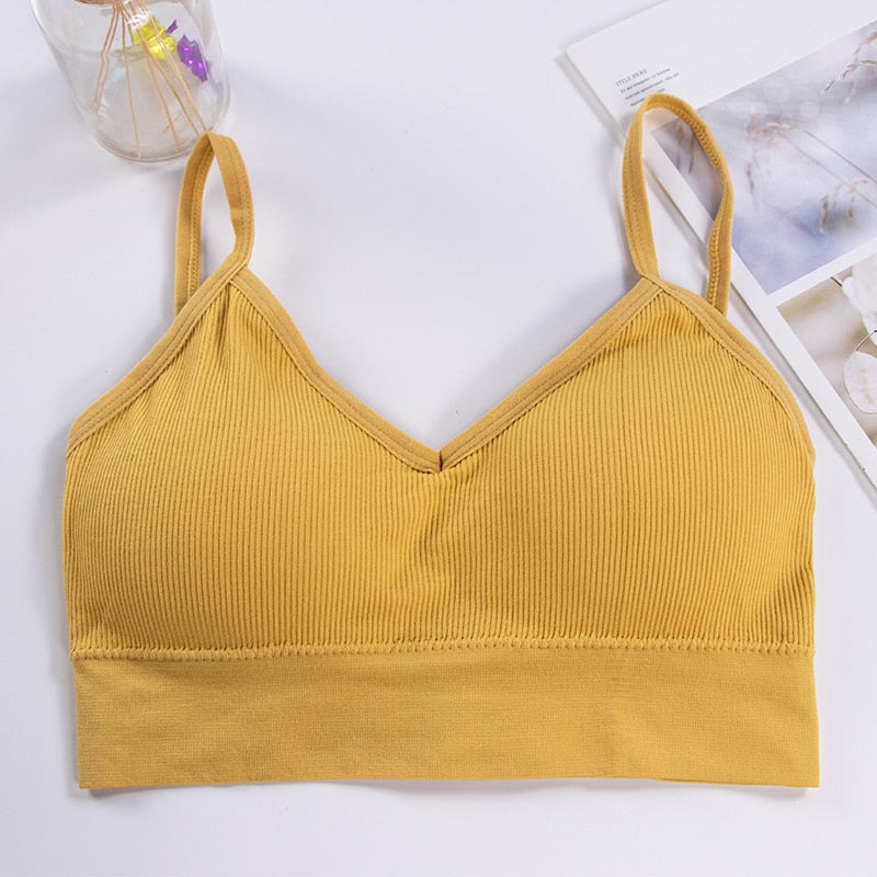 Seamless Vest Bra Tops Slim New Crop Top Without Steel Ring Ladies Slim Vest Top Comfortable Underwear