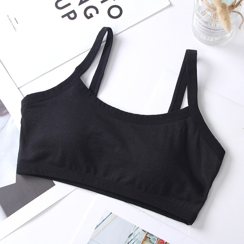 Girls Underwear Cotton Sport Training Bra Teenagers Girls Sling Small Vest Underwear Soft Breathable Teen Bras Puberty Clothing