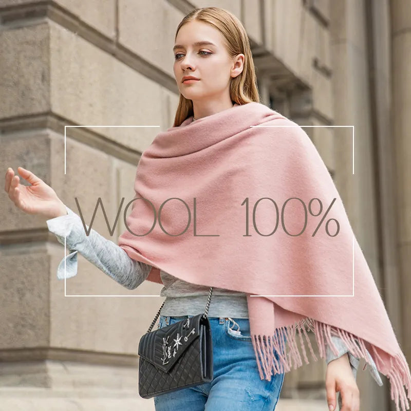 Wool Winter Scarf Women Fashion Shawl Adult Solid Scarves Luxury Autumn Shawls and Wraps  Poncho Scarfs for Ladies Unisex Wrap