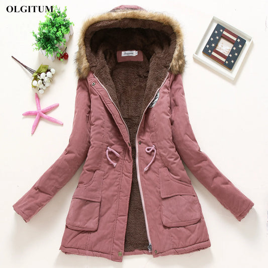 Winter women coat 2019 Women's Parka Casual Outwear Military Hooded fur Coat Down Jackets Winter Coat for Female CC001