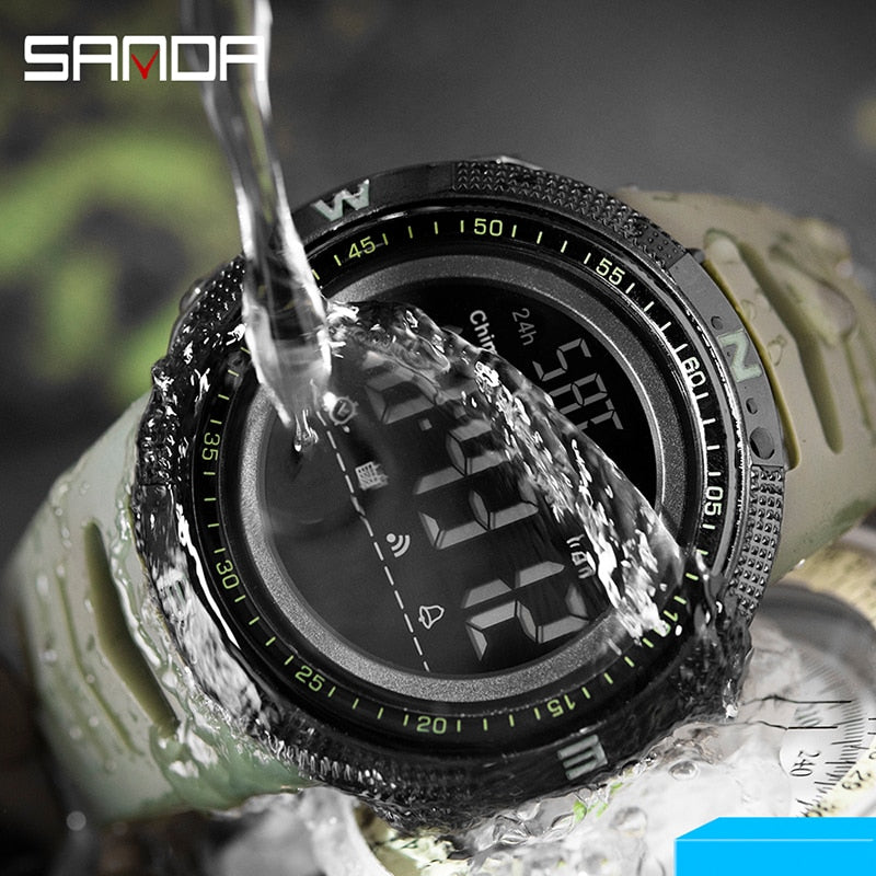 Military Sport Watch Mens Clock Fashion Brand SANDA Digital Wristwatch Shockproof Countdown Watches Waterproof Hour Bracelet