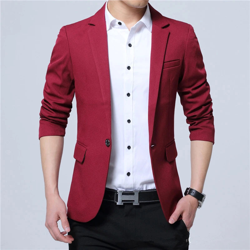 2021 Spring Autumn New Men Blazer Fashion Slim casual blazer for Men Brand Mens suit Designer jacket outerwear men 3 colors