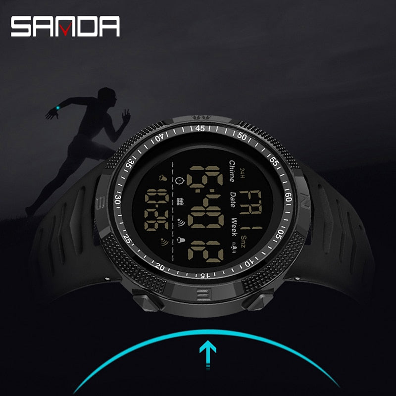 Military Sport Watch Mens Clock Fashion Brand SANDA Digital Wristwatch Shockproof Countdown Watches Waterproof Hour Bracelet