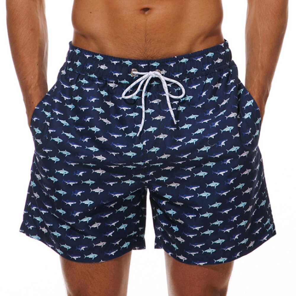 Men&#39;s Beach Quick-Drying Shorts With Zipper Pockets And Mesh Lining Swimming Shorts Summer Bathing Beach Surfing Swimming Shorts