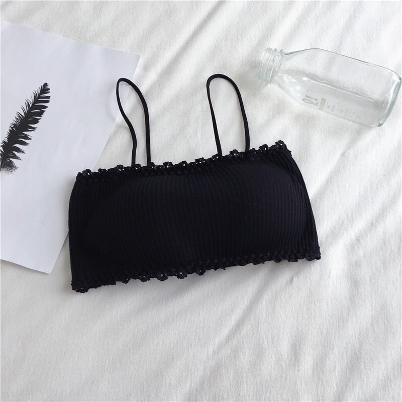 Women&#39;s Cotton Bra Female Tube Top Bra Women&#39;s Suspender Underwear Beautiful Tank Top Seamless Comfort Bra Sport Bra Lace Tops