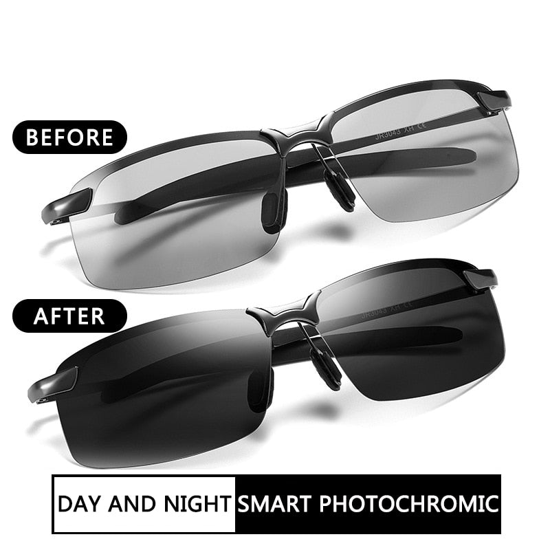 Photochromic Sunglasses Men Polarized Chameleon Glasses Male Change Color Sun Glasses Day Night Vision Driving Eyewear uv400