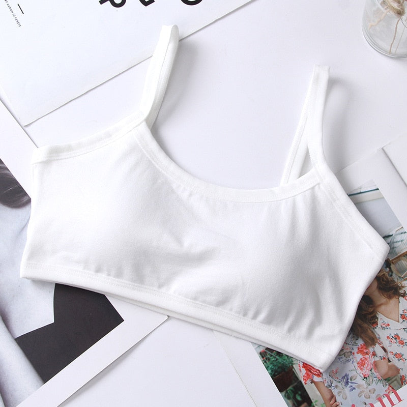 Girls Underwear Cotton Sport Training Bra Teenagers Girls Sling Small Vest Underwear Soft Breathable Teen Bras Puberty Clothing