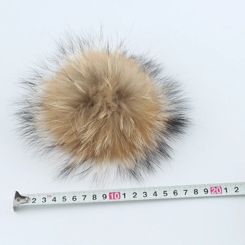 2023 Fashion Children Winter Real Fur Pompom Beanie Hat Scarf Warm Knitted Baby Hats For Kids Girls Boys Pom pom Cap