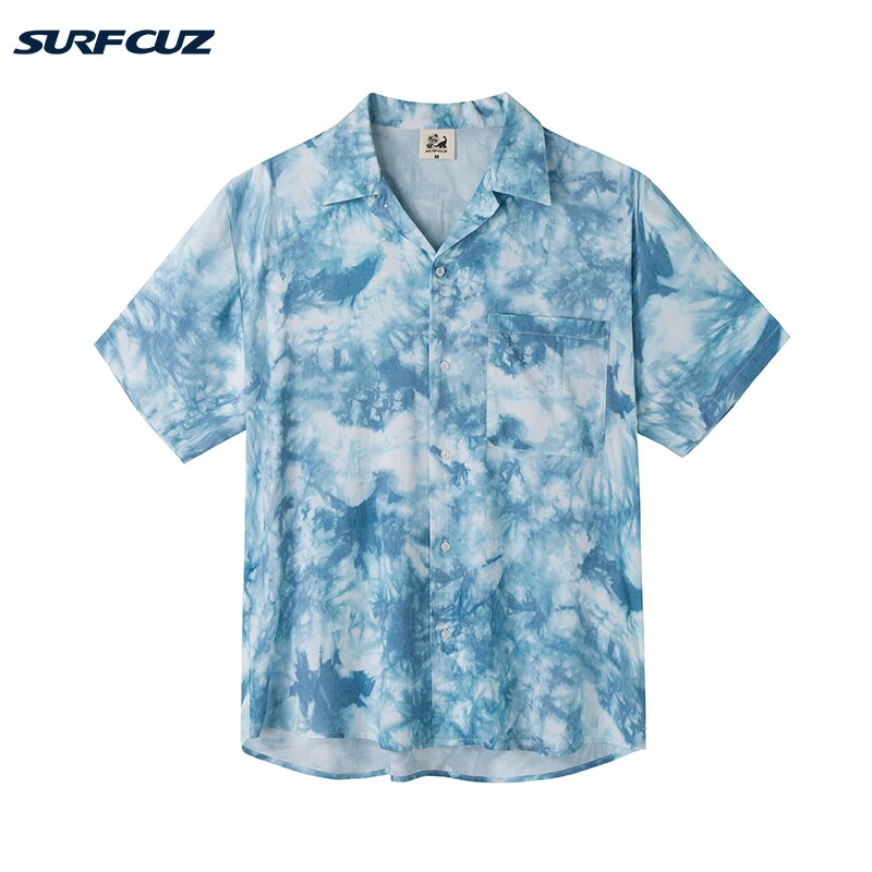 SURFCUZ Hawaiian Shirts For Men Tropical Pink Floral Aloha Shirt Sleeve Floral Loose Oversized Streetwear Men&#39;s Beach Shirts