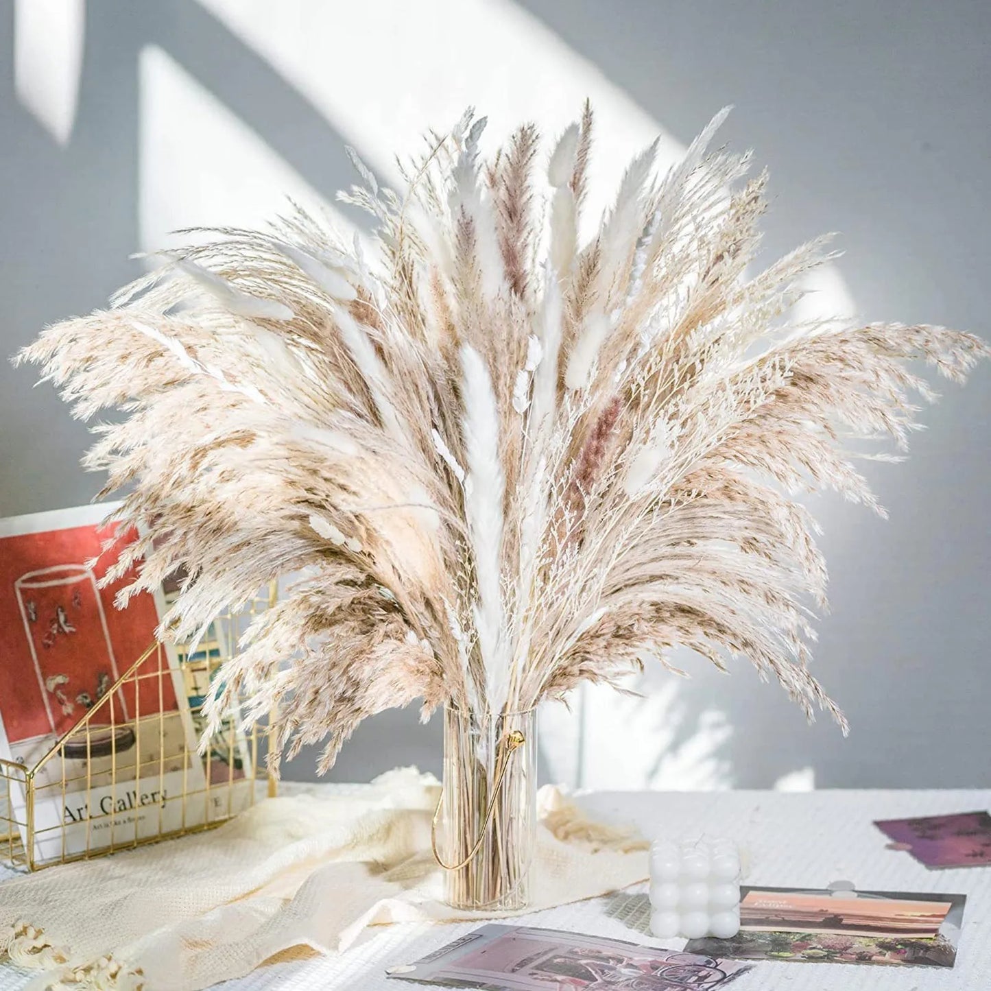 Real Natural Dried Flower Bouquet Pampas Reed Small Reed Rabbit Tail Grass Home Decor Mix and Match Dried Flower Bouquet