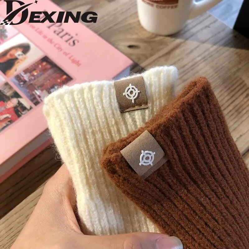 Winter Touchscreen Wool Gloves Cute Plush Warm Riding Gloves Women  Kids Fashion  Knitted  Fluffy Work Winter Gloves