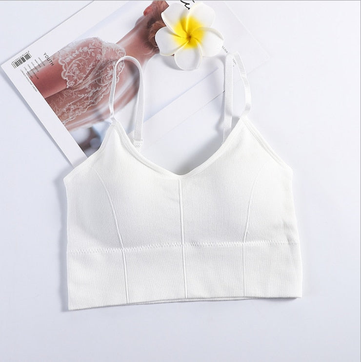 Women Sexy Crop Tops Bra Tube Top Female Streetwear Sleeveless Seamless Sports Bra Crop Camis Top Tee Bandeau Top Basic Tank