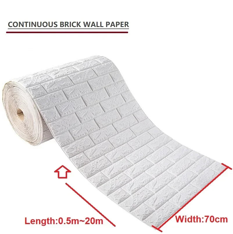 1/3/5/10 M 3D Self-adhesive Wallpaper Stickers 3M Brick Wall Stickers Home Decor Wallpaper for Walls DIY Bedroom Papel De Parede