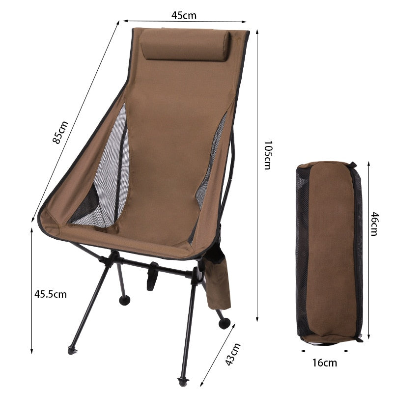 Folding Moon Chairs Outdoor Ultralight Aluminum Alloy Fishing Picnic BBQ Chairs Portable Beach Camping Fishing Leisure Chair