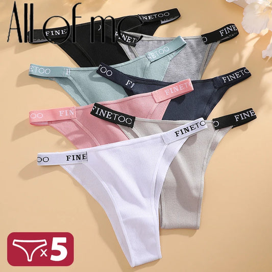 5PCS/Set Sexy Lingerie Women Cotton Panties Finetoo Letter Low Waist Female Briefs Underwear Comfort Underpants Women Intimates