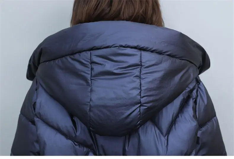 2023 Winter New Jackets Elegant Mother Parkas Padded Jacket Thick Down Padded Jacket Hooded Cotton Coat Women's  Mid-Length Park