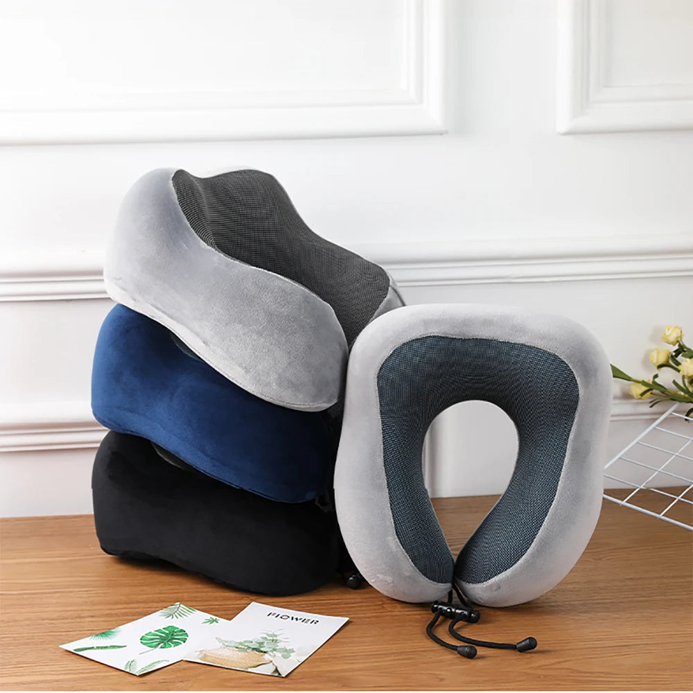 Soft Travel Pillow U Shaped Travel Healthcare Memory Foam Neck Cervical Airplane Pillow Neck Cushion