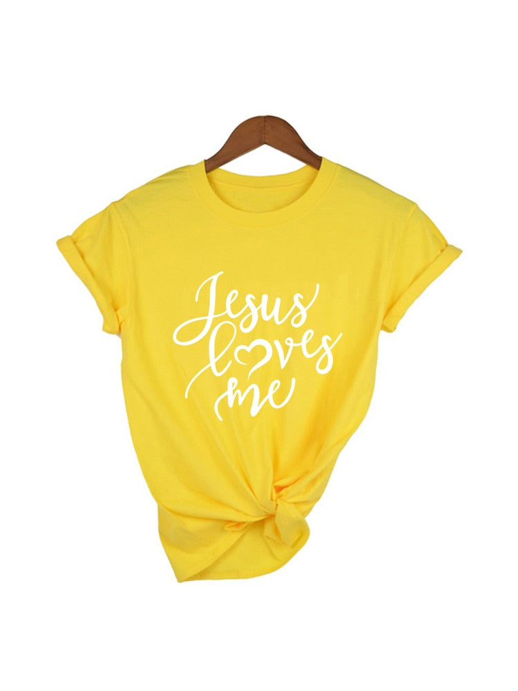 Jesus Loves Me Shirt Women Fashion Christian T-Shirt Religious Shirts Faith Tee 90s Girl Aesthetic Faith Tops Jesus Tee