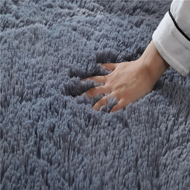 Carpets For Living Room Modern Sofas Grey Fluffy Carpet Non-slip Thicken Floor Mat Children's Bedroom Play Carpet Decoration Rug