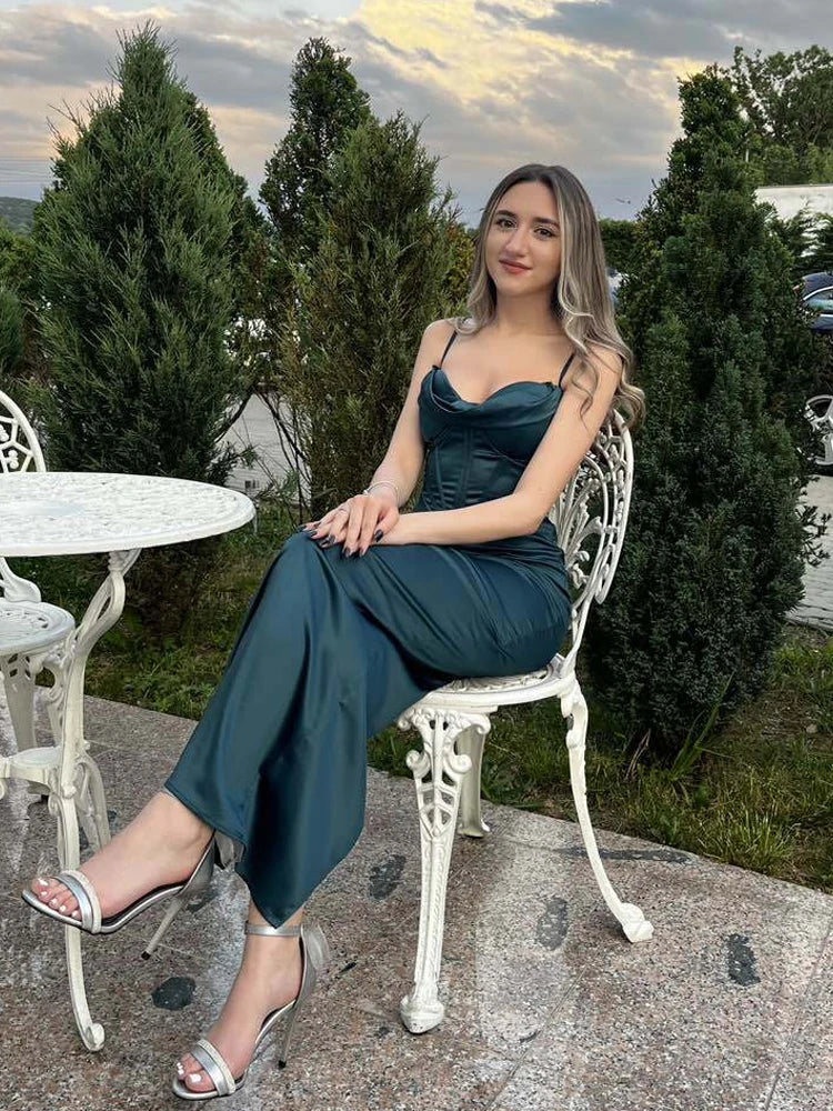 Wedding Guest Dress Women 2023 Bodycon Satin Maxi Dress Long Spaghetti Strap Sexy Prom Evening Party Dresses with Glove Purple