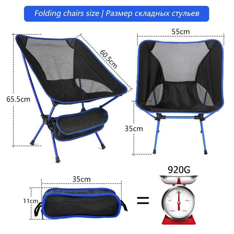 Travel Portable Folding Chair Outdoor Camping Chairs Oxford Cloth Ultralight Beach BBQ Hiking Picnic Seat Fishing Tools Chair