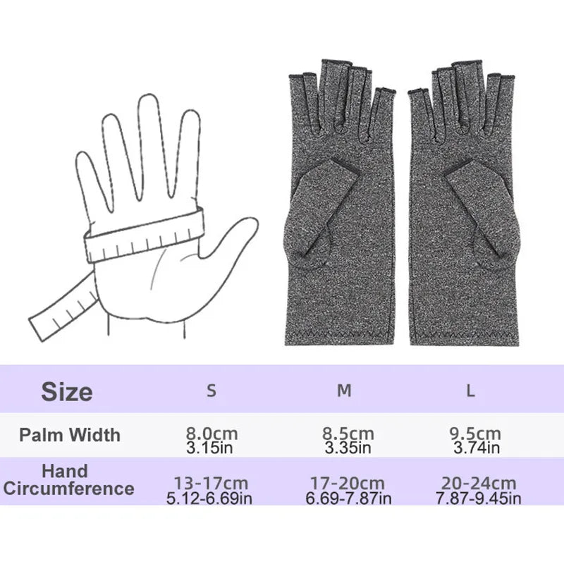 Relieve Hand Discomfort with 1pair Fingerless Compression Gloves