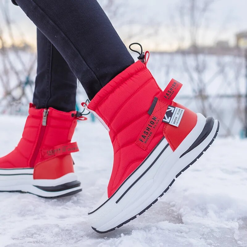 2023 Winter Boots Women Multi-color Snow Boots Thickened Warm And Anti-skid Couple's Boots Plush Waterproof Casual Winter Shoes