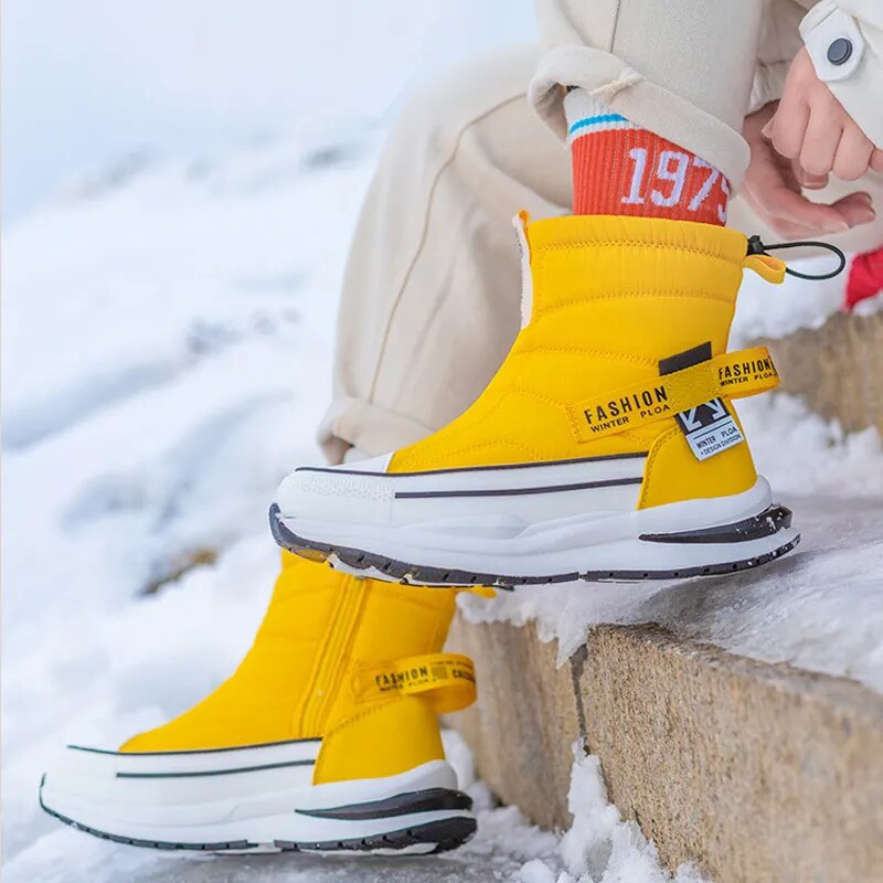 2023 Winter Boots Women Multi-color Snow Boots Thickened Warm And Anti-skid Couple's Boots Plush Waterproof Casual Winter Shoes