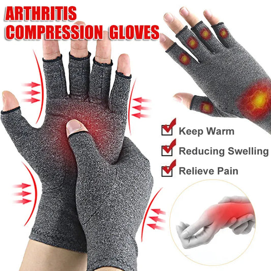 Relieve Hand Discomfort with 1pair Fingerless Compression Gloves