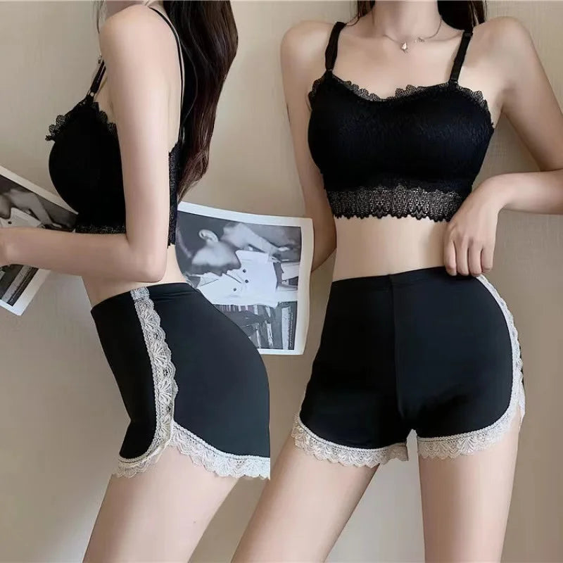 Women's Summer Lace Shorts Sexy Female Safety Briefs High Waist Pajamas Nightwear Shorts for Women Trend Booty Short Pants