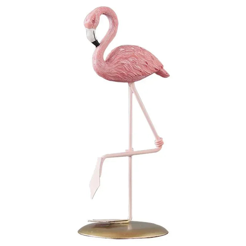 Creative Pink Resin Figurines Crafts Ins Flamingo Ornament Home Desk Cartoon Accessories Living Room Desktop Decorations