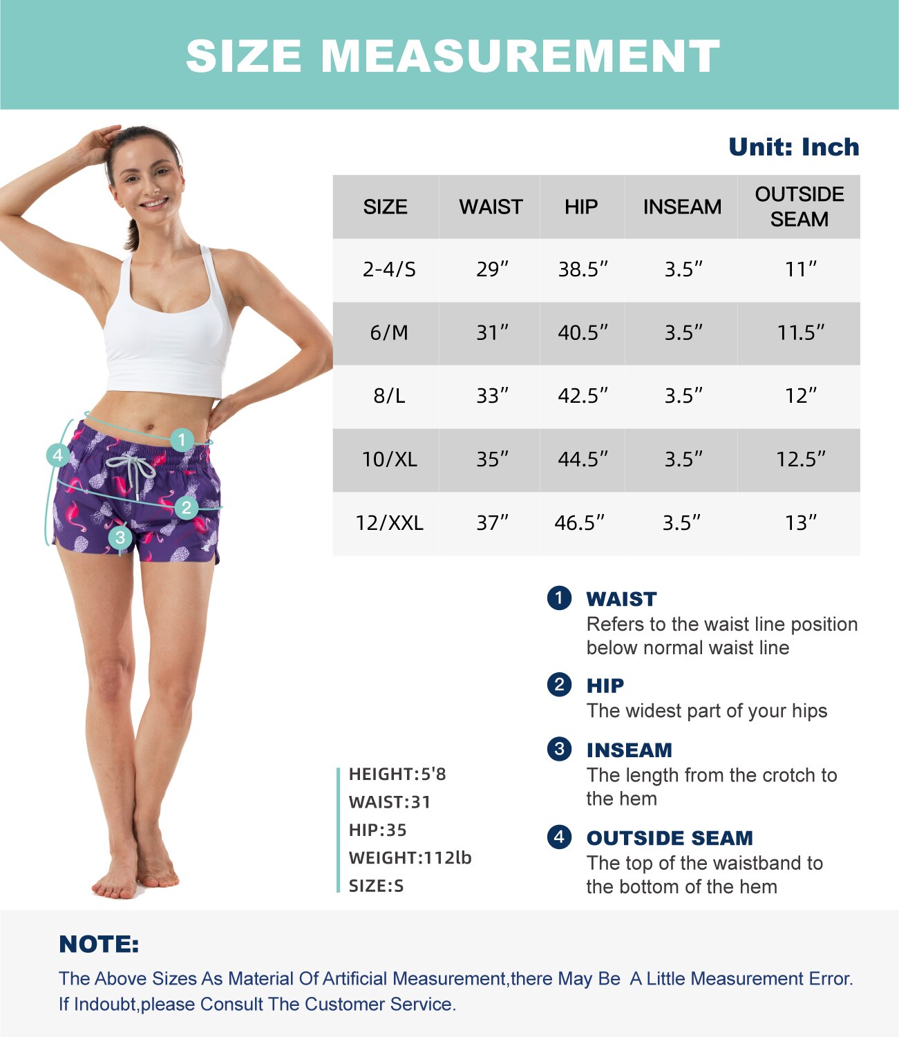 SURFCUZ Womens Stretch Board Shorts Quick Dry Surfing Swimming Trunk Summer Swimwear Swimsuit Bottoms Swim Beach Short for Women