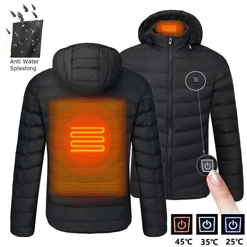 9/19 Areas Heated Jacket Women's Warm Vest USB Men's Heating Jacket Heated Vests Coat Hunting Hiking Camping Autumn Winter Male