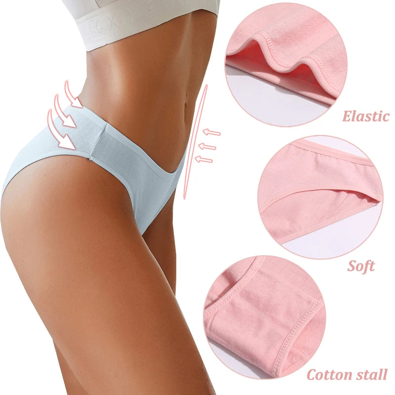 Women Cotton Panties Women Sexy Low Rise Briefs Female Solid Color Breathbale Underwear Jacquard Design Pattern Soft Lingerie