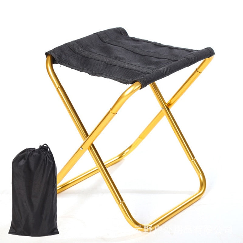 Outdoor Aluminium Alloy Portable Folding Picnic Camping Stool MIni Storage Fishing Chair Ultralight Furniture