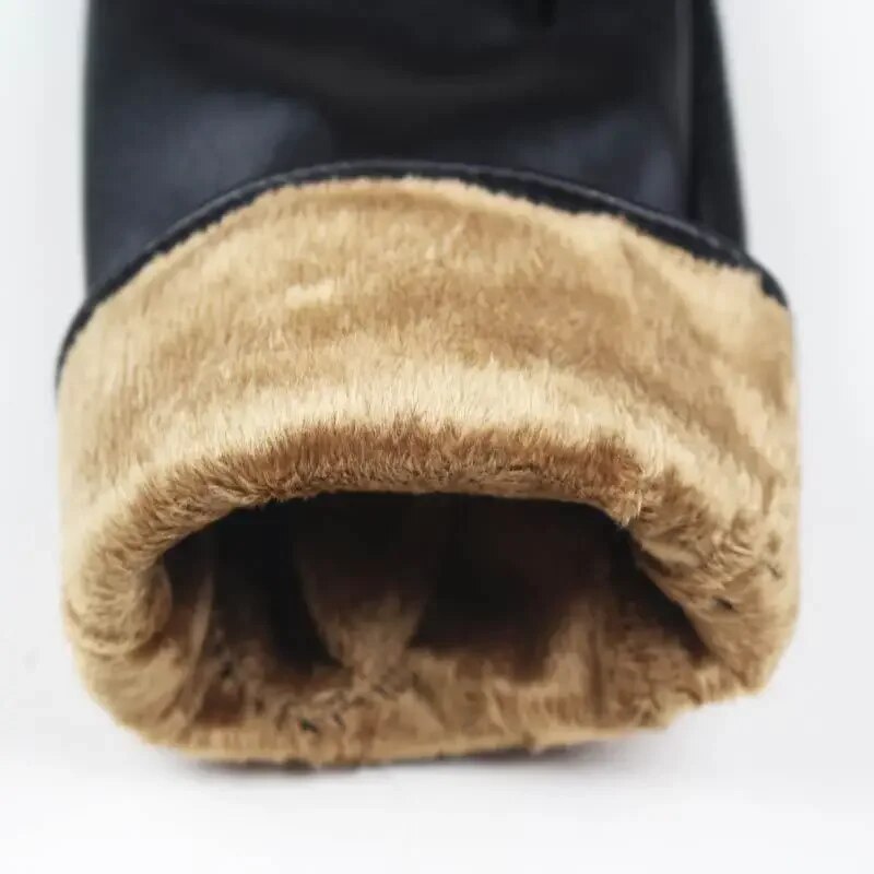 Women's Sheepskin Gloves Winter Warmth Plus Velvet Short Thin Screen Driving Female Color Leather Gloves New High-end 2022