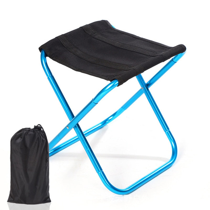 Outdoor Aluminium Alloy Portable Folding Picnic Camping Stool MIni Storage Fishing Chair Ultralight Furniture