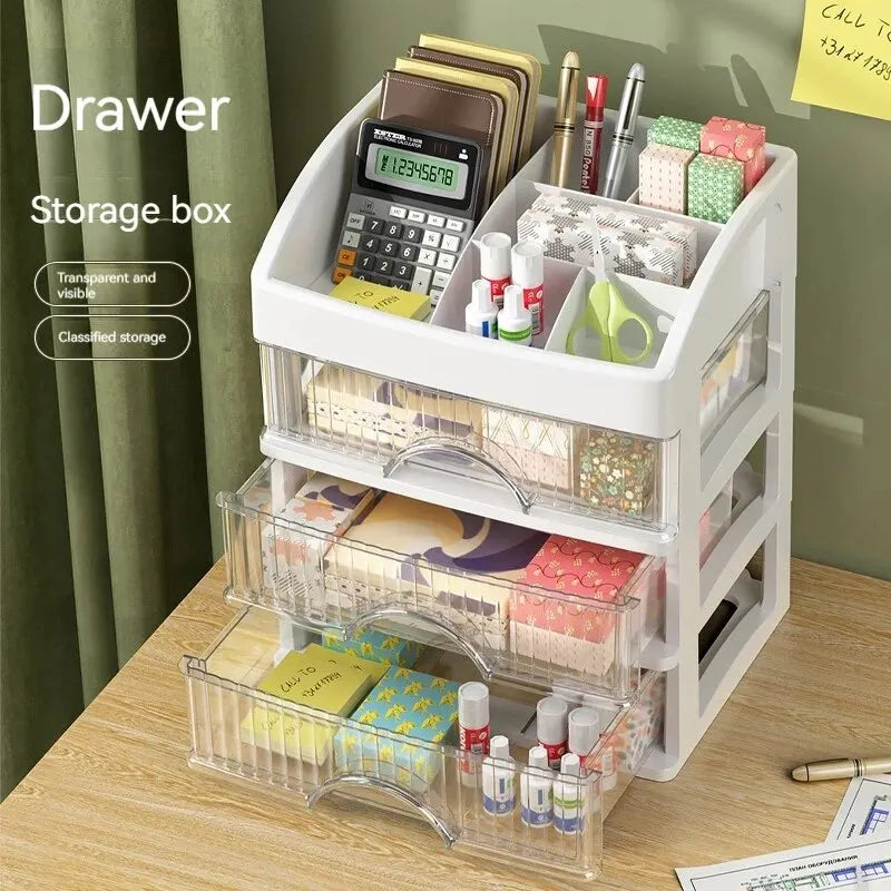 Desktop Storage Box Storage Drawer Hair Decoration Multi-layer Storage Cabinet Cosmetics Jewelry Box Stationery Multi-functional