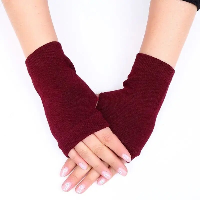 1 Pair Winter Gloves Female Fingerless Gloves Without Fingers Women Cashmere Warm Winter Gloves Hand Wrist Warmer Mittens