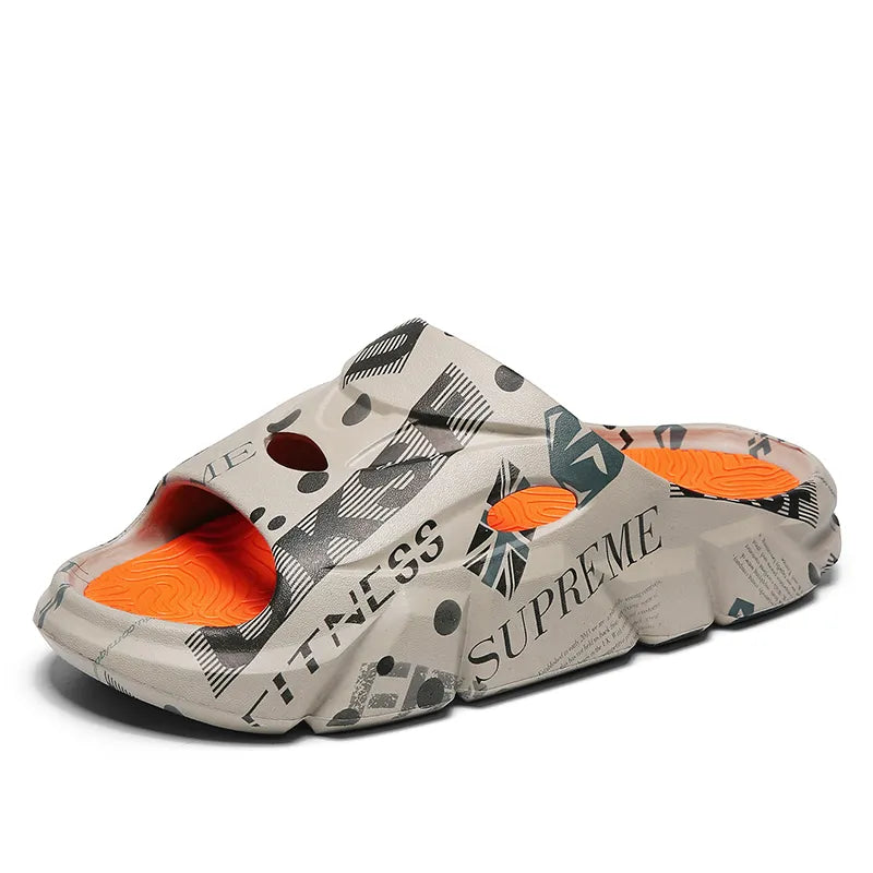 Original Brand New Style Slippers Men's Sandals Summer Fashion Thick Bottom Anti-slip Slip-on Casual Camouflage Beach Shoes