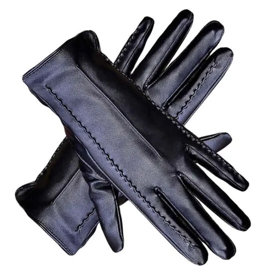 Women's Sheepskin Gloves Winter Warmth Plus Velvet Short Thin Screen Driving Female Color Leather Gloves New High-end 2022