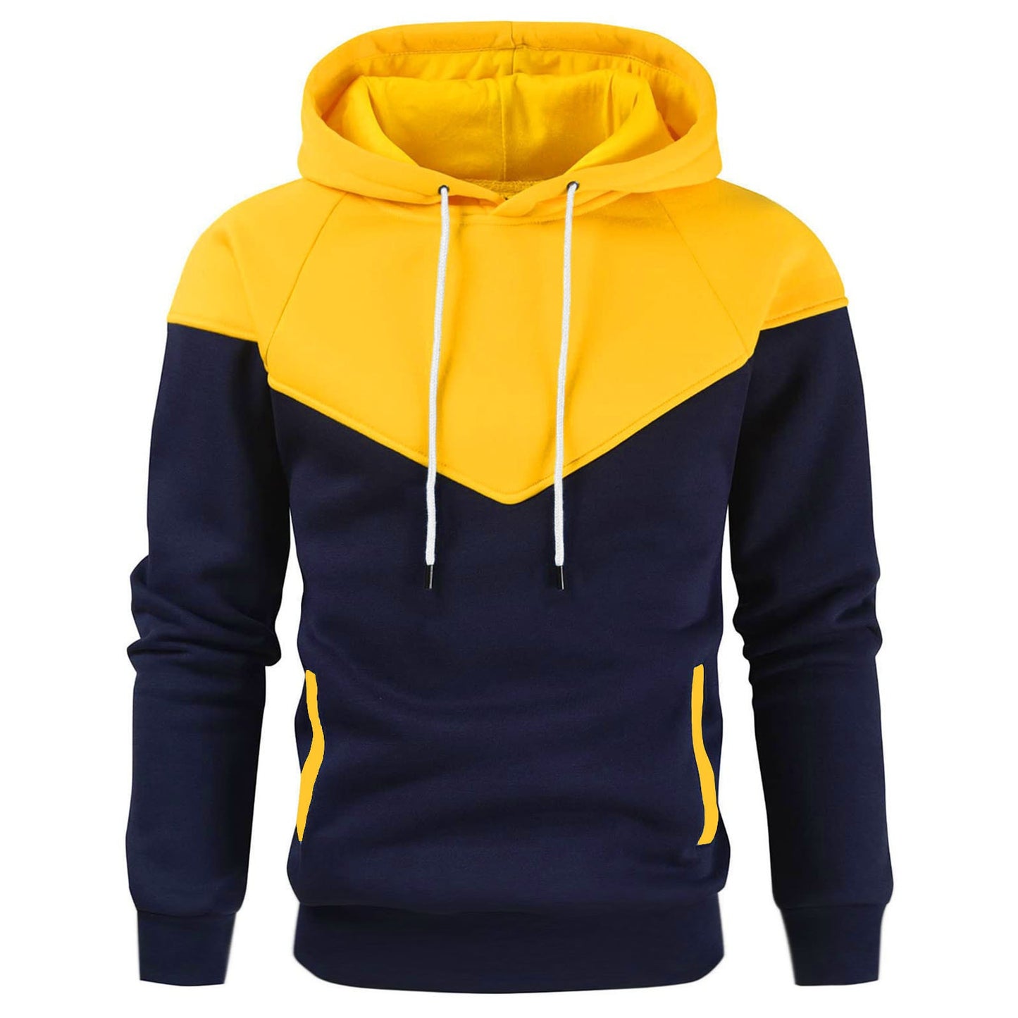 New Fleece Patchwork Hoodies Men Fashion Hooded Sweatshirts Male Autumn Winter Streetwear Casual Hip Hop Pullover Men&#39;s Coats