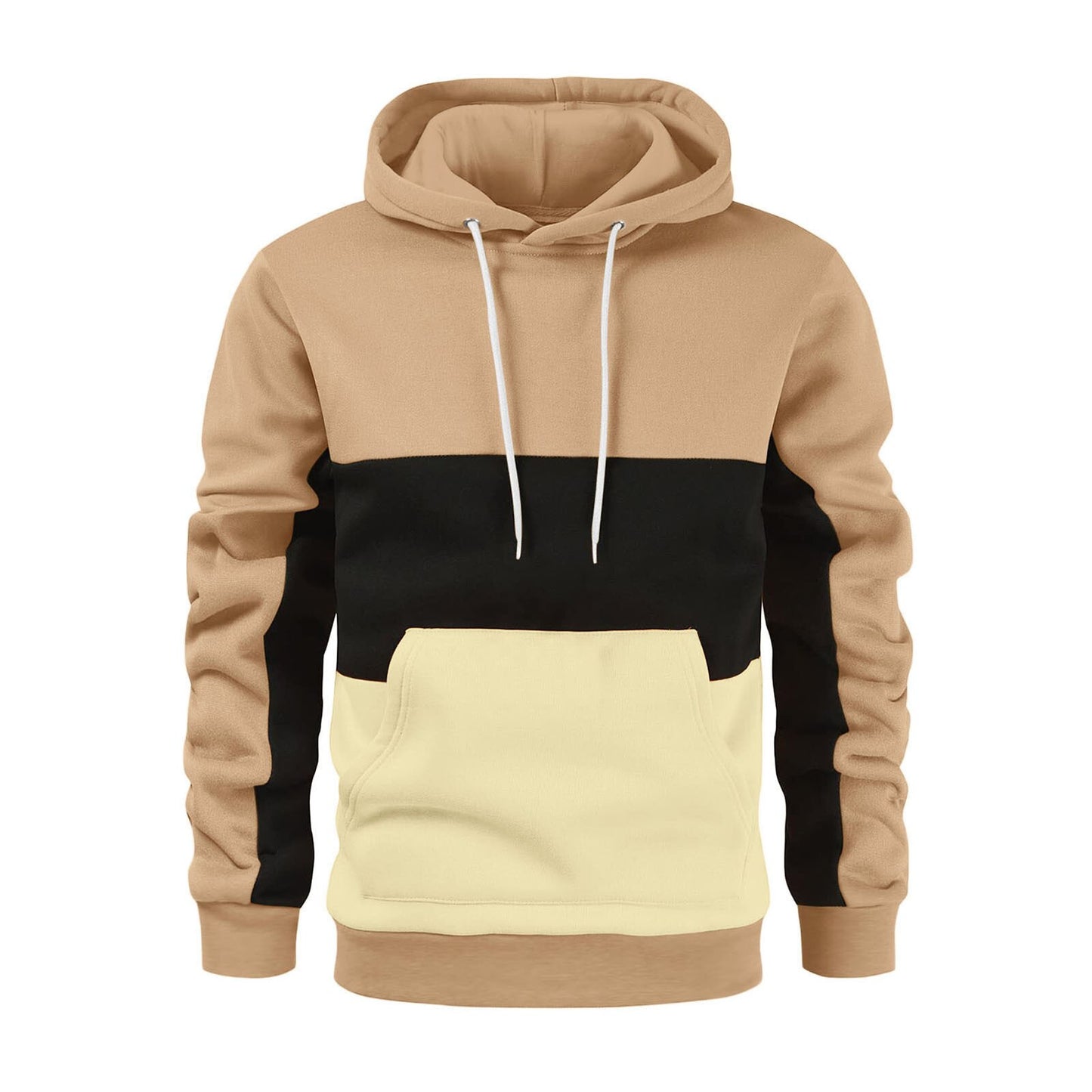 New Fleece Patchwork Hoodies Men Fashion Hooded Sweatshirts Male Autumn Winter Streetwear Casual Hip Hop Pullover Men&#39;s Coats