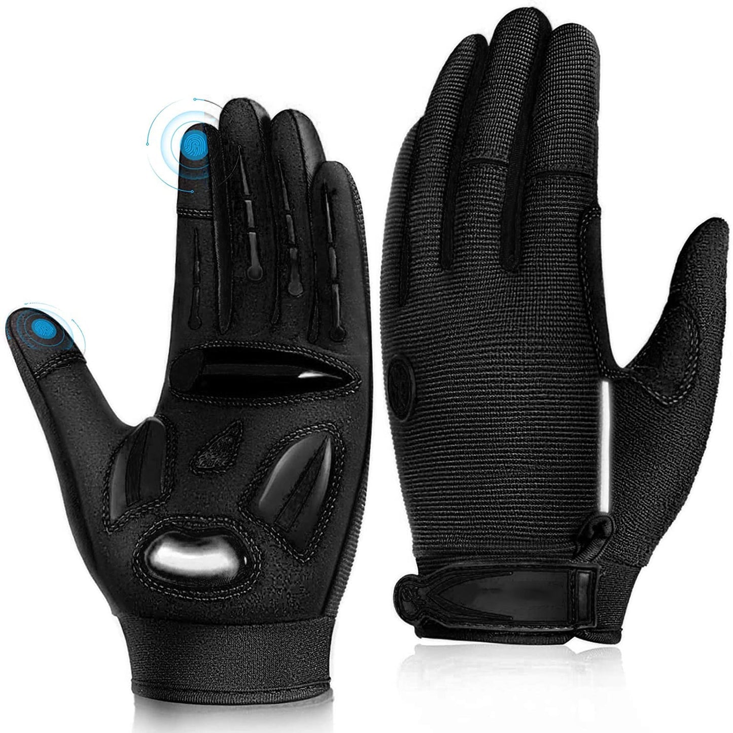 BIKINGMOREOK Cycling Gloves Touchscreen Bike Gloves 5MM Liquid Gel Pads Bicycle Gloves Shock-Absorbing Mountain Bike Gloves Men