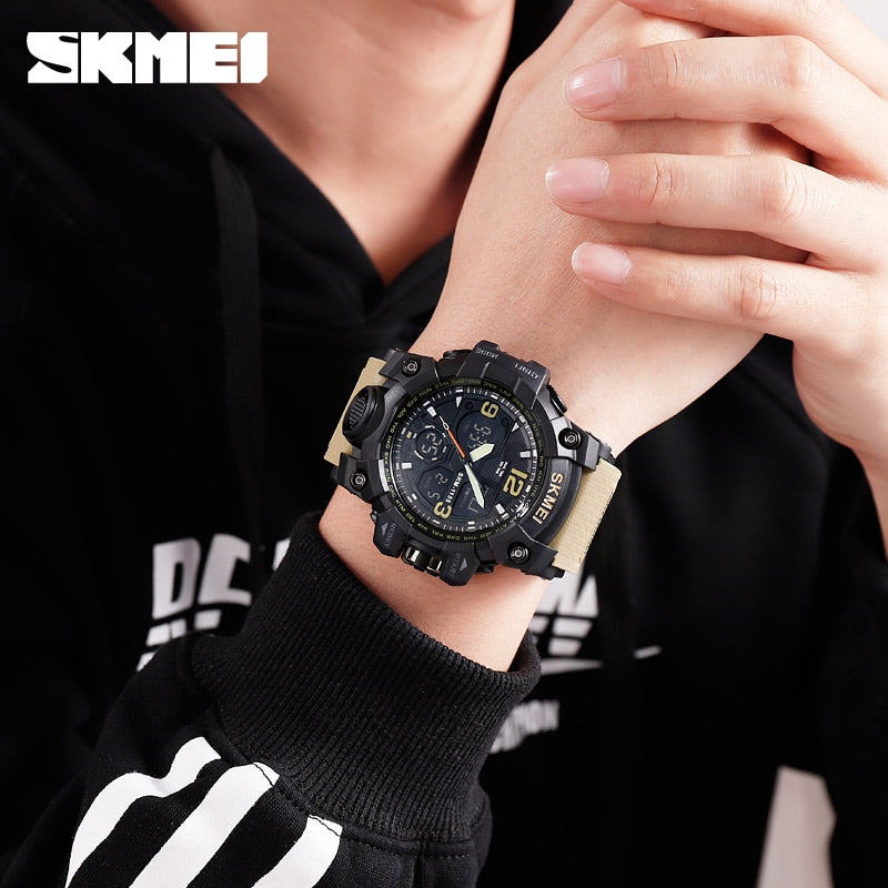 SKMEI Mens Watches Fashion Sports Military Quartz Digital Waterproof Swim Stopwatch Wristwatches Clock Man Relogio Masculino