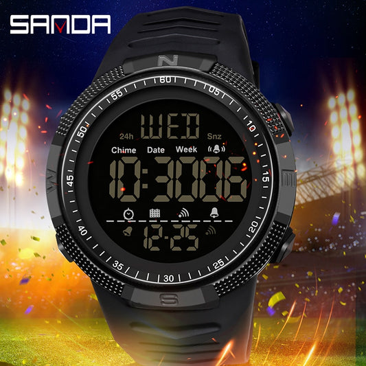 Military Sport Watch Mens Clock Fashion Brand SANDA Digital Wristwatch Shockproof Countdown Watches Waterproof Hour Bracelet